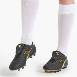 Diadora Men's Brasil #9 Italy LT+MDPU Soccer Shoe - Black/Gold -Sneakers Shop 101.178784 C0893 10 HR
