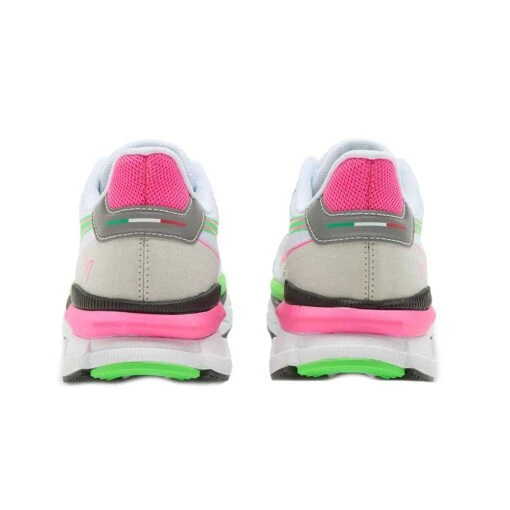 Diadora Women's Atomo V7000 Running Shoe - White/Green Fluo/Pink Fluo - Image 4