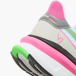 Diadora Women's Atomo V7000 Running Shoe - White/Green Fluo/Pink Fluo -Sneakers Shop 101.179068 D0250 25 HR