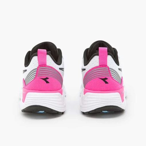 Diadora Women's Vigore 2 Running Shoe - White/Pink Fluo/Black - Regular (B) - Image 5