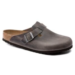 Birkenstock Women's Boston SFB Oiled Leather - Iron - Regular