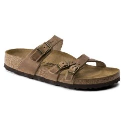 Birkenstock Women's Franca Cork Tobacco Brown Oiled Leather- Regular/Wide