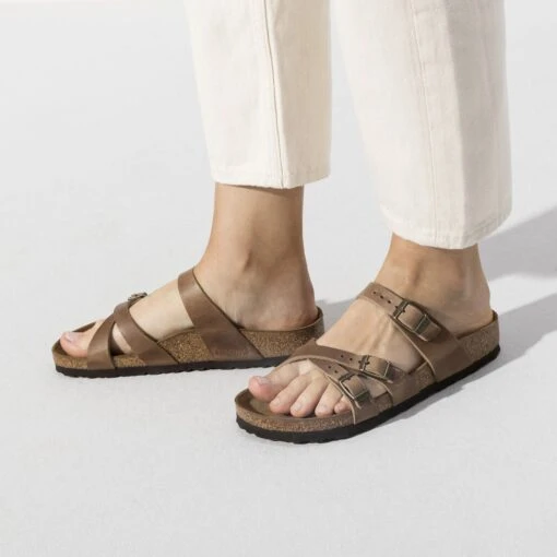 Birkenstock Women's Franca Cork Tobacco Brown Oiled Leather- Regular/Wide - Image 2