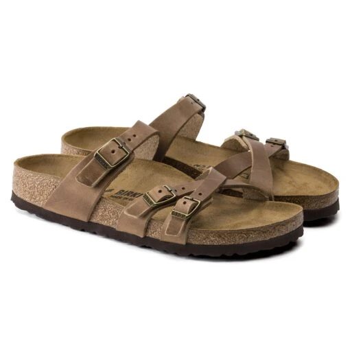 Birkenstock Women's Franca Cork Tobacco Brown Oiled Leather- Regular/Wide - Image 4