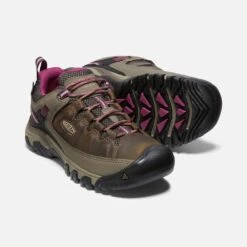 Keen Women's Targhee III Waterproof Hiking Shoe - Weiss/Boysenberry- Regular (B) -Sneakers Shop 1018177 PPS PDP