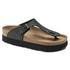 Birkenstock Gizeh Platform Vegan - Birko Flor Black- Regular/Wide