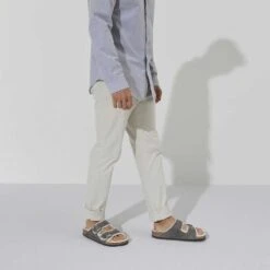 Birkenstock Arizona Shearling Sandals - Iron Natural- Medium/Narrow -Sneakers Shop 1021067 f look m