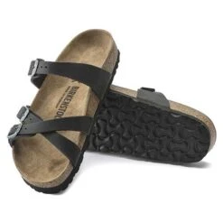 Birkenstock Women's Franca Oiled Leather Sandals- Black- Regular/Wide -Sneakers Shop 1021203 sole