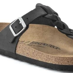 Birkenstock Gizeh Braid Suede Black Oil Leather- Regular/Wide -Sneakers Shop 1021349 detail 1