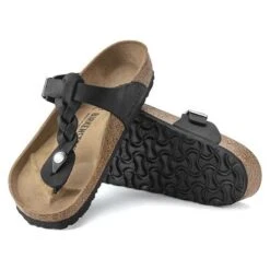 Birkenstock Gizeh Braid Suede Black Oil Leather- Regular/Wide -Sneakers Shop 1021349 sole