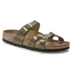 Birkenstock Women's Franca Cork Green Olive Oiled Leather Sandal - Regular/Wide