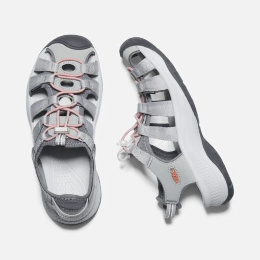 Keen Women's Astoria West Sandal - Grey/Coral- Regular (B) - Image 4