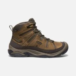 Keen Men's Circadia Mid WP Hiking Boot- Bison/Brindle- Wide (2E)