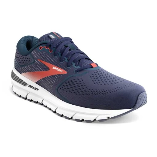 BROOKS Men's Beast 20 Running Shoe - Peacoat/Midnight/Red - Wide (2E) - Image 3