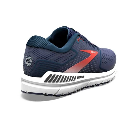 BROOKS Men's Beast 20 Running Shoe - Peacoat/Midnight/Red - Wide (2E) - Image 4