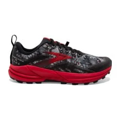 BROOKS Men's Cascadia 16 Trail Running Shoe - Black/Grey/Red - Regular (D)