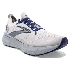 BROOKS Men's Glycerin StealthFit 20 Running Shoe - Oyster/Alloy/Blue Depths - Regular (D) -Sneakers Shop 110384 081 A Glycerin StealthFit 20