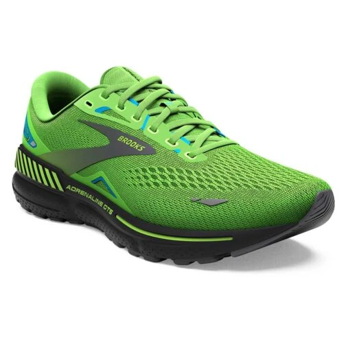 BROOKS Men's Adrenaline GTS 23 Running Shoe - Green Gecko/Grey/Atomic Blue- Regular (D) - Image 2