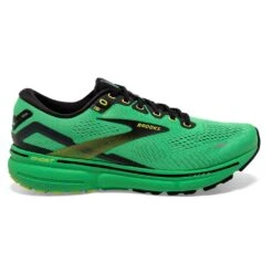 BROOKS Men's Ghost 15 Running Shoe- Green/Black/Sharp Green
