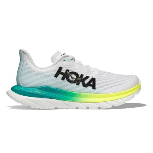 Hoka Men's Mach 5 Running Shoe - White/Blue Glass - Regular (D) -Sneakers Shop 1127893 WBGL 1