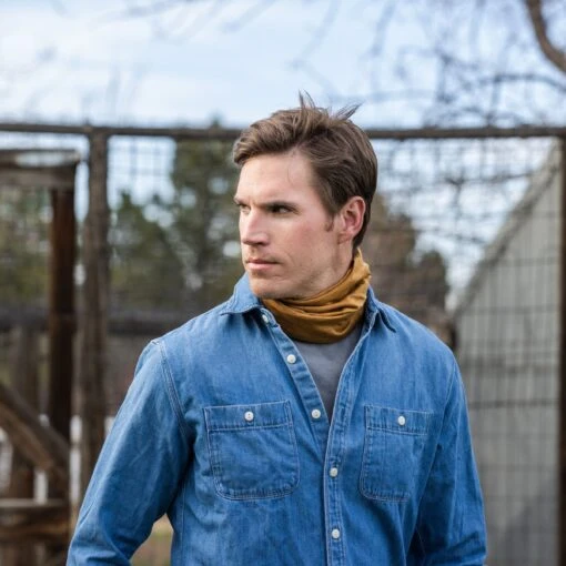 Buff Merino Lightweight Multifunctional Neckwear - Mustard - Image 6