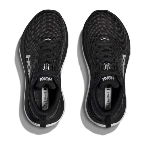 Hoka Men's Gaviota 5 Running Shoe - Black/White - Wide (2E) - Image 5