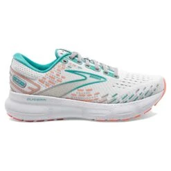 BROOKS Women's Glycerin 20 Running Shoe- Oyster/Latigo Bay/Coral - Wide (D)