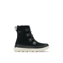Sorel Women's Explorer II Joan Faux Fur Boot - Black/Fawn - Regular (B)