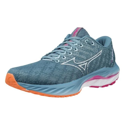 Mizuno Women's Wave Inspire 19 Running Shoe- Provincial Blue/White- Regular (B) - Image 3