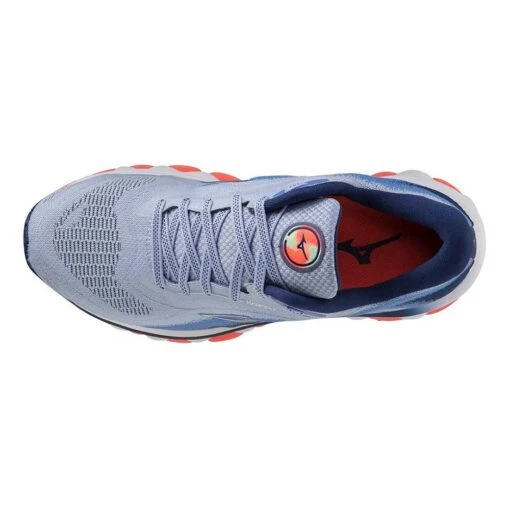 Mizuno Women's Wave Sky 7 Running Shoe - Blue Heron/Silver - Regular (B) - Image 6