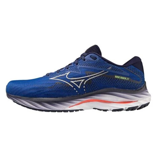 Mizuno Men's Wave Rider 27 Running Shoe - Surf The Web/White - Regular (D) - Image 2