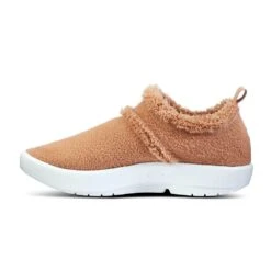 OOfos Women's OOcoozie Low Shoe Recovery Shoe - White/Chestnut -Sneakers Shop 5074WHTCHEST shot4