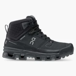 On Running Women's Cloudrock 2 Waterproof Hiking Boot- Black/Eclipse- Regular (B)