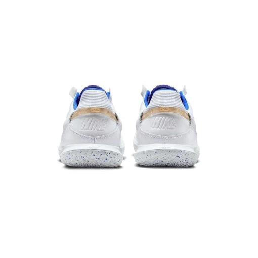 Unisex Nike Streetgato IC Soccer Shoes- White/Metallic Gold/Hyper Royal - Regular (D) - Image 6