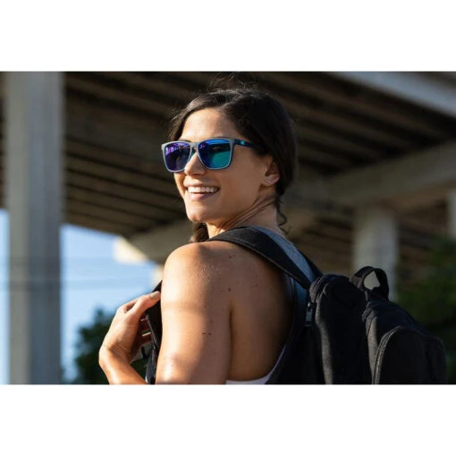 Fast Lanes Sport Sunglasses- Rubberized Navy/Mint - Image 5