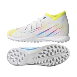 ADIDAS Unisex Predator Edge .3 TF Soccer Shoe - Ftwr White/Solar Yellow/Powder Blue - Regular (D) -Sneakers Shop GW0951