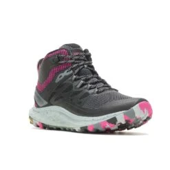 Merrell Women's Antora 3 Mid Waterproof Boot - Black/Fuchsia - Regular (B) -Sneakers Shop MRLW J067582 WHT 020722 S23 045