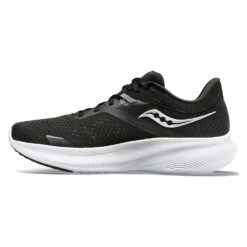 Saucony Women's Ride 16 Running Shoe - Black/White - Wide (D) -Sneakers Shop S10831 05 2
