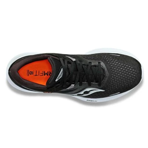 Saucony Women's Ride 16 Running Shoe - Black/White - Wide (D) - Image 4