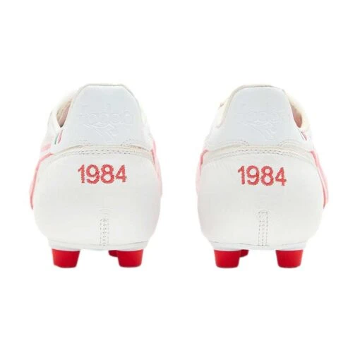 Diadora Men's Brasil Italy OG Lt+ FG Soccer Shoe - White/Milano Red - Image 4