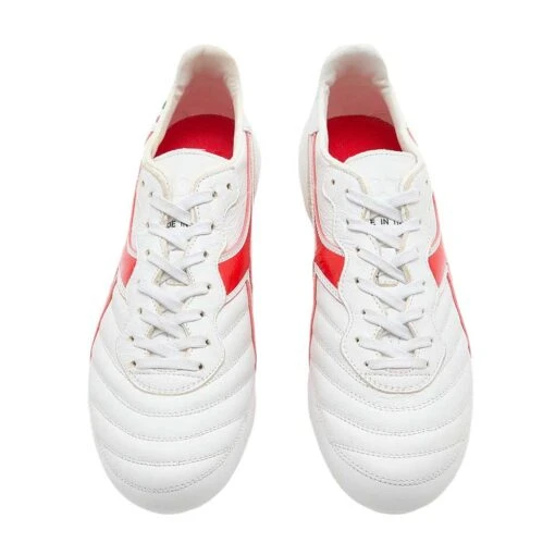 Diadora Men's Brasil Italy OG Lt+ FG Soccer Shoe - White/Milano Red - Image 2