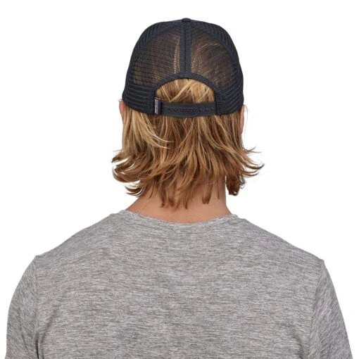 Patagonia Unisex P-6 Logo Trucker Hat - Navy Blue - Image 3