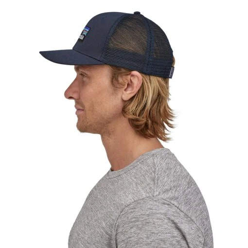 Patagonia Unisex P-6 Logo Trucker Hat - Navy Blue - Image 4