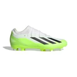 ADIDAS Unisex X Crazyfast .3 FG Cleats- Cloud White / Core Black / Lucid Lemon- Regular (D)