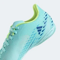 Unisex Adidas X Speedportal .4 IC Soccer Shoe - Clear Aqua/Powder Blue/Solar Yellow- Regular (D) -Sneakers Shop gw8502 d2 ecom