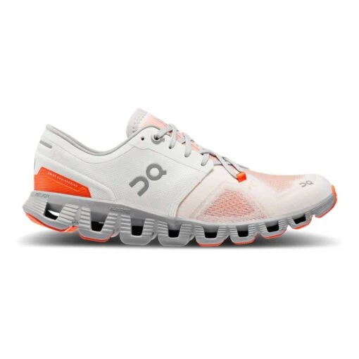 On Running Women's Cloud X 3 Running Shoe - Ivory/Alloy - Regular (B)