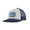 Patagonia Unisex Fitz Roy Horizons Trucker Hat - White W/ New Navy -Sneakers Shop webimage 6343838E 0485 47FB 9E990C7D9A6A12CB